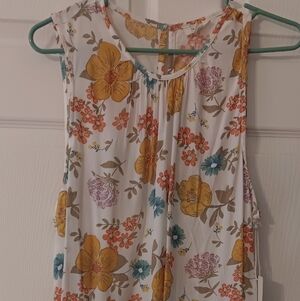 a.n.a Floral A-Line Skirt - Yellow, Orange, Blue, White